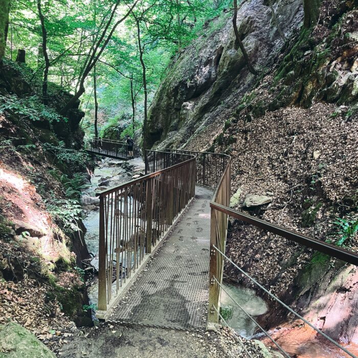 Der durch Geländer gesicherte Weg durch die Rastenbachklamm