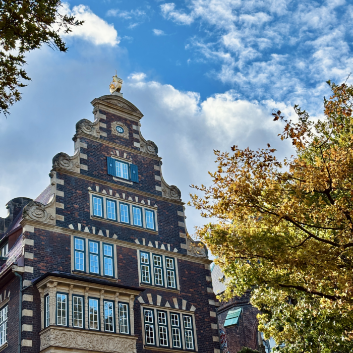 Vorderansicht des Hulbe-Hauses in der Hamburger Innenstadt